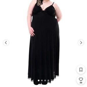 Foxblood Lace trimmed maxi dress with slit size XL